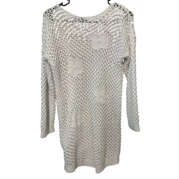 Skovhuus Womens White Knit Sweater S Beach Vacation Boho - Picture 2 of 6